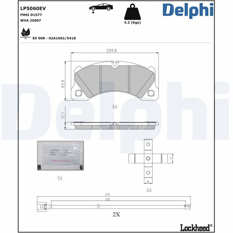 DELPHI LP5060EV Brake Pad Set, disc brake