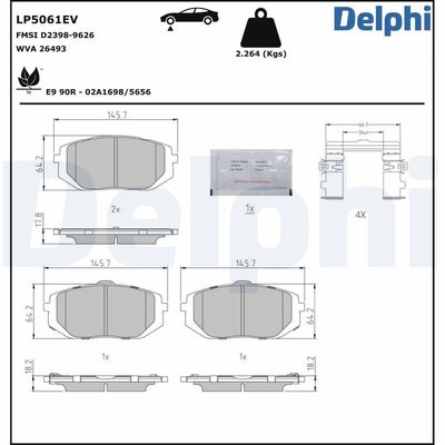 Brake Pad Set, disc brake DELPHI LP5061EV