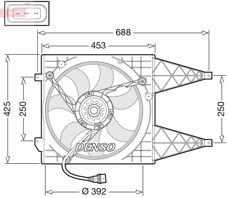 DENSO DER32016 Fan, engine cooling