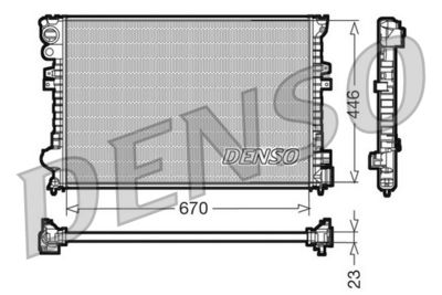 Radiator, engine cooling DENSO DRM07055