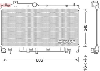 Radiator, engine cooling DENSO DRM36021
