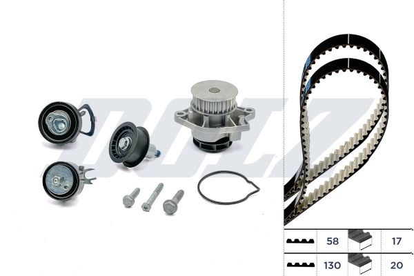 DOLZ KD080 Water Pump & Timing Belt Kit