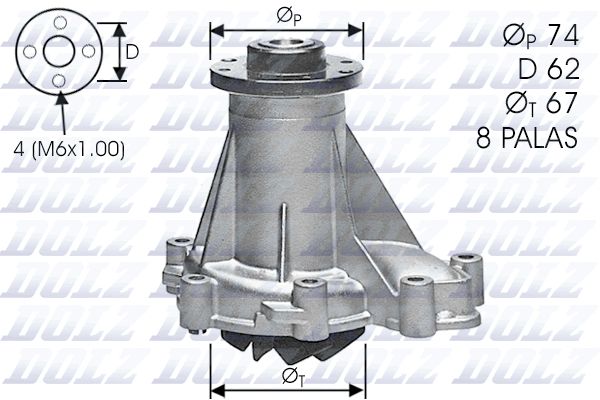 DOLZ M376 Water Pump, engine cooling
