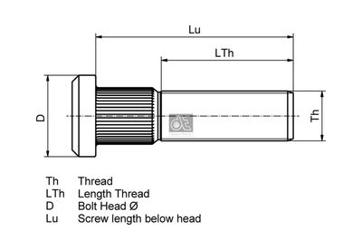 Wheel Stud DT Spare Parts 2.65101