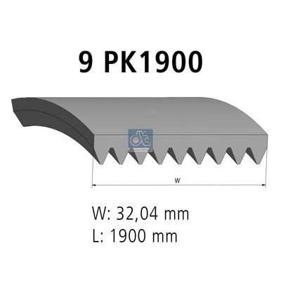 V-Ribbed Belt DT Spare Parts 4.80708