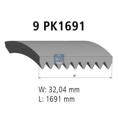 V-Ribbed Belt DT Spare Parts 4.80765