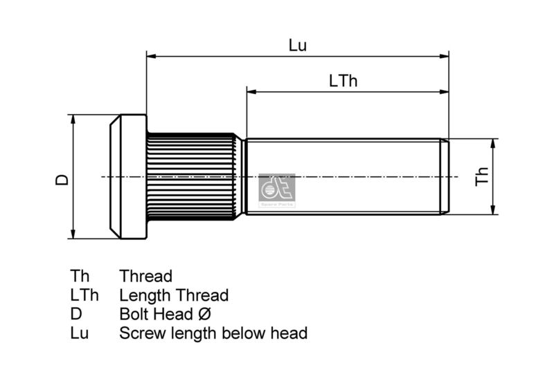DT Spare Parts 7.32112 Wheel Stud