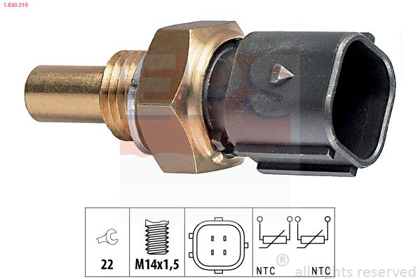 EPS 1.830.316 Sensor, coolant temperature