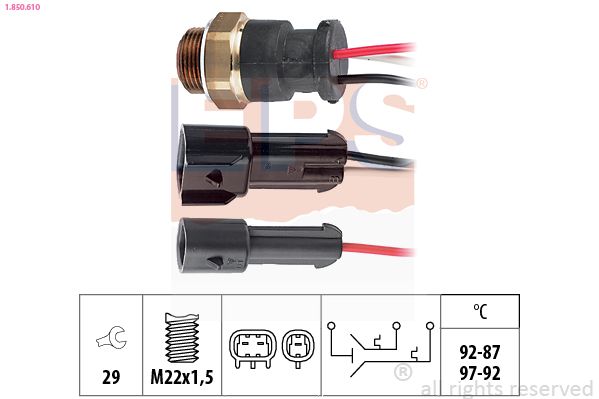 EPS 1.850.610 Temperature Switch, radiator fan