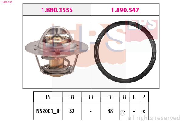 EPS 1.880.355 Thermostat, coolant