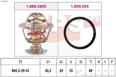 Thermostat, coolant EPS 1.880.389