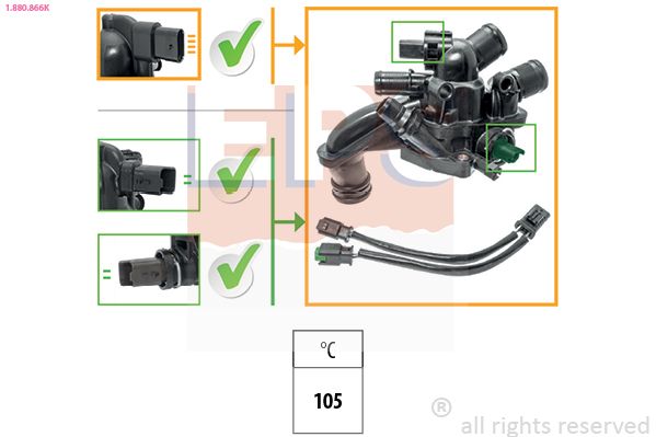 EPS 1.880.866K Thermostat, coolant