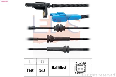 Sensor, wheel speed EPS 1.960.062