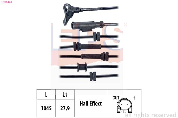 EPS 1.960.160 Sensor, wheel speed