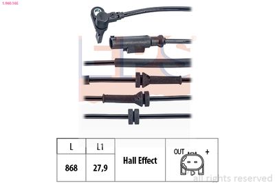 Sensor, wheel speed EPS 1.960.165