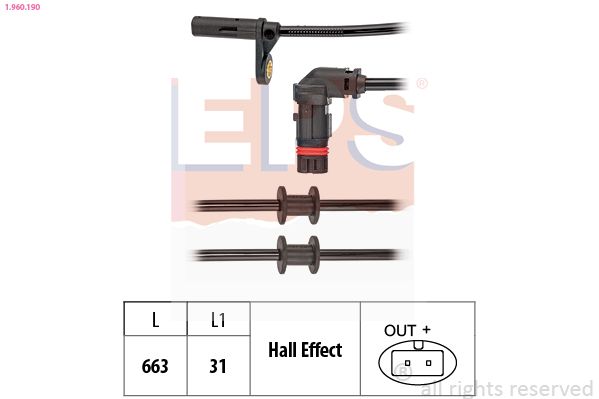 EPS 1.960.190 Sensor, wheel speed