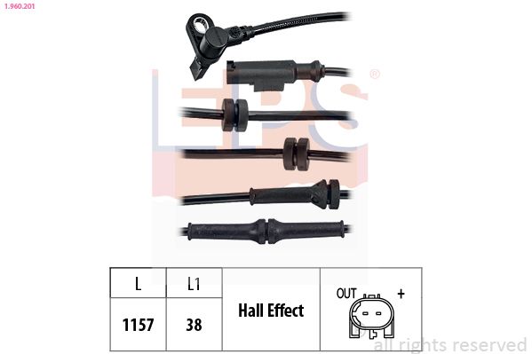 EPS 1.960.201 Sensor, wheel speed