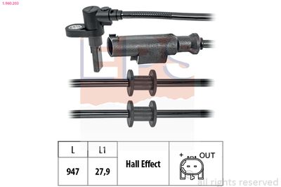 Sensor, wheel speed EPS 1.960.203