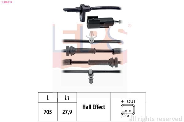 EPS 1.960.212 Sensor, wheel speed