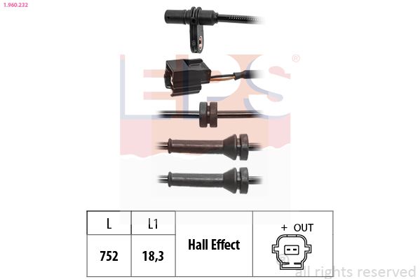 EPS 1.960.232 Sensor, wheel speed