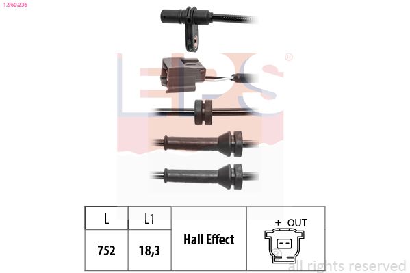 EPS 1.960.236 Sensor, wheel speed