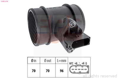 Mass Air Flow Sensor EPS 1.991.214