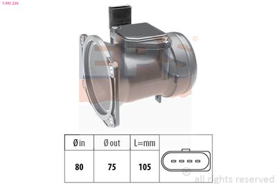 Mass Air Flow Sensor EPS 1.991.226