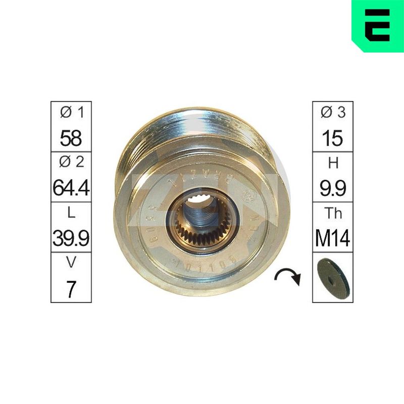 ERA ZN5509 Alternator Freewheel Clutch