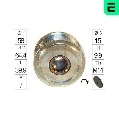 Alternator Freewheel Clutch ERA ZN5509