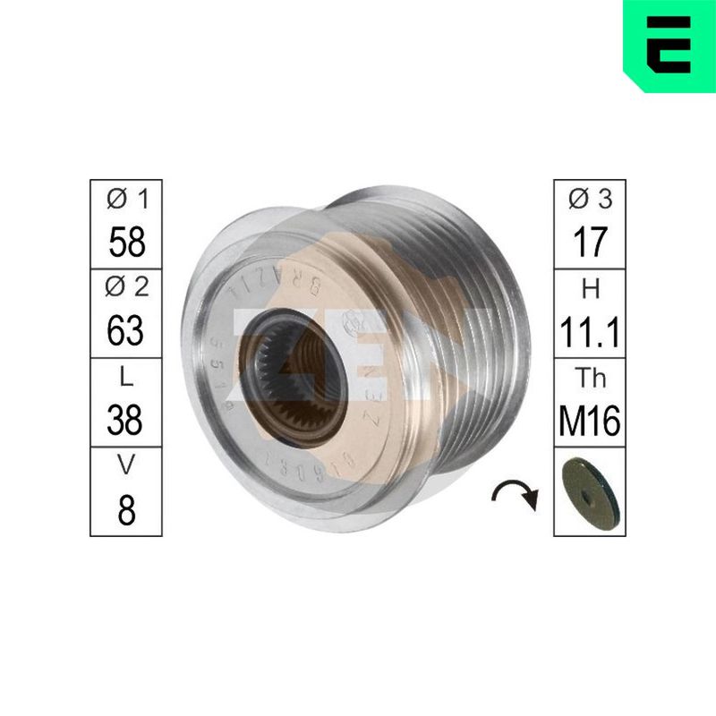 ERA ZN5519 Alternator Freewheel Clutch