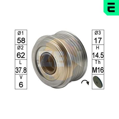 Alternator Freewheel Clutch ERA ZN5716