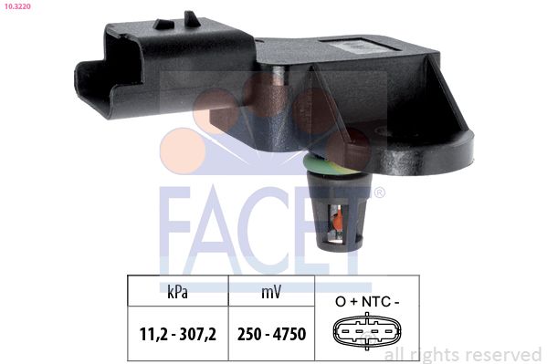 FACET 10.3220 Sensor, boost pressure