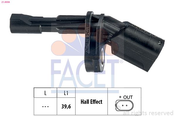 FACET 21.0008 Sensor, wheel speed