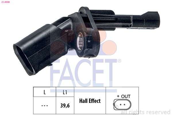 FACET 21.0009 Sensor, wheel speed