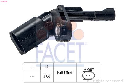 Sensor, wheel speed FACET 21.0009