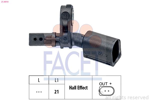 FACET 21.0010 Sensor, wheel speed