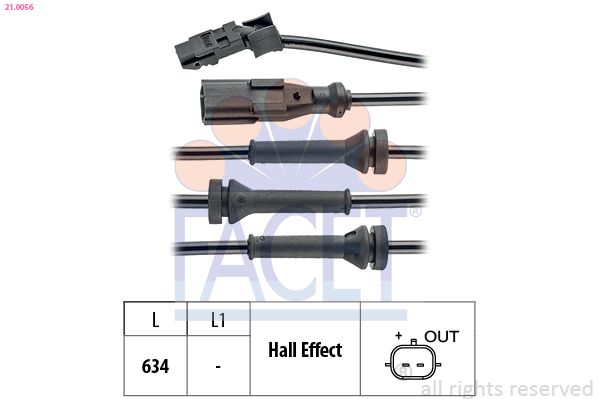 FACET 21.0056 Sensor, wheel speed