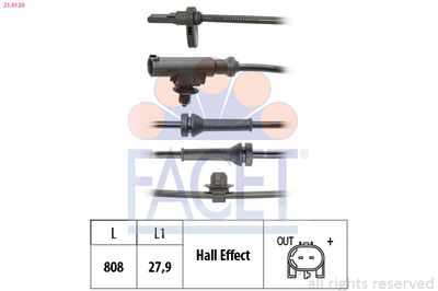 Sensor, wheel speed FACET 21.0120