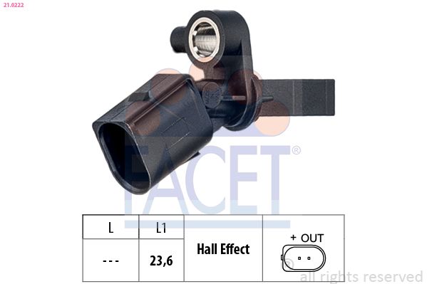 FACET 21.0222 Sensor, wheel speed