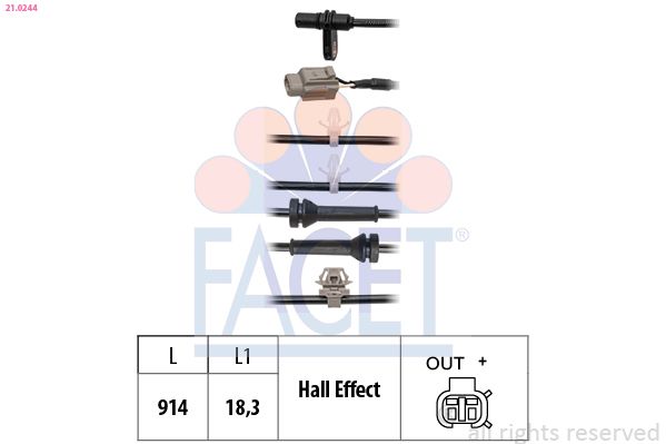 FACET 21.0244 Sensor, wheel speed