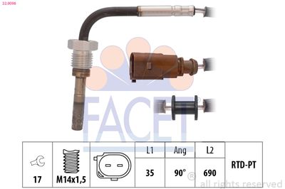 Sensor, exhaust gas temperature FACET 22.0098