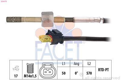Sensor, exhaust gas temperature FACET 22.0173
