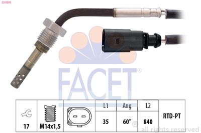 Sensor, exhaust gas temperature FACET 22.0205