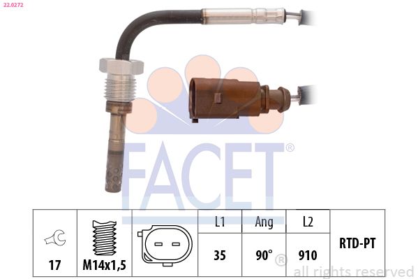FACET 22.0272 Sensor, exhaust gas temperature