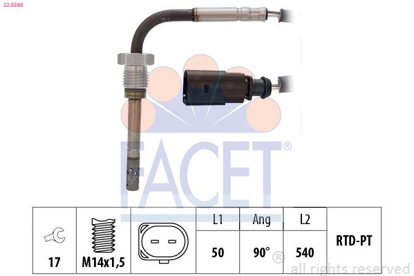 FACET 22.0288 Sensor, exhaust gas temperature