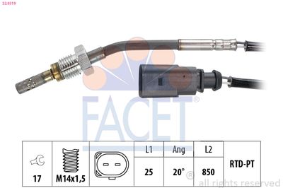 Sensor, exhaust gas temperature FACET 22.0319
