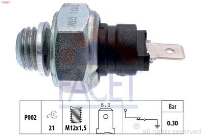 Oil Pressure Switch FACET 7.0001