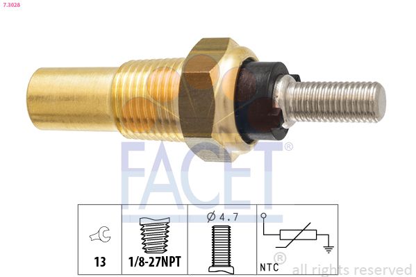 FACET 7.3028 Sensor, coolant temperature