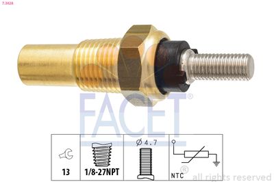 Sensor, coolant temperature FACET 7.3028