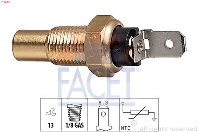 Sensor, coolant temperature FACET 7.3080